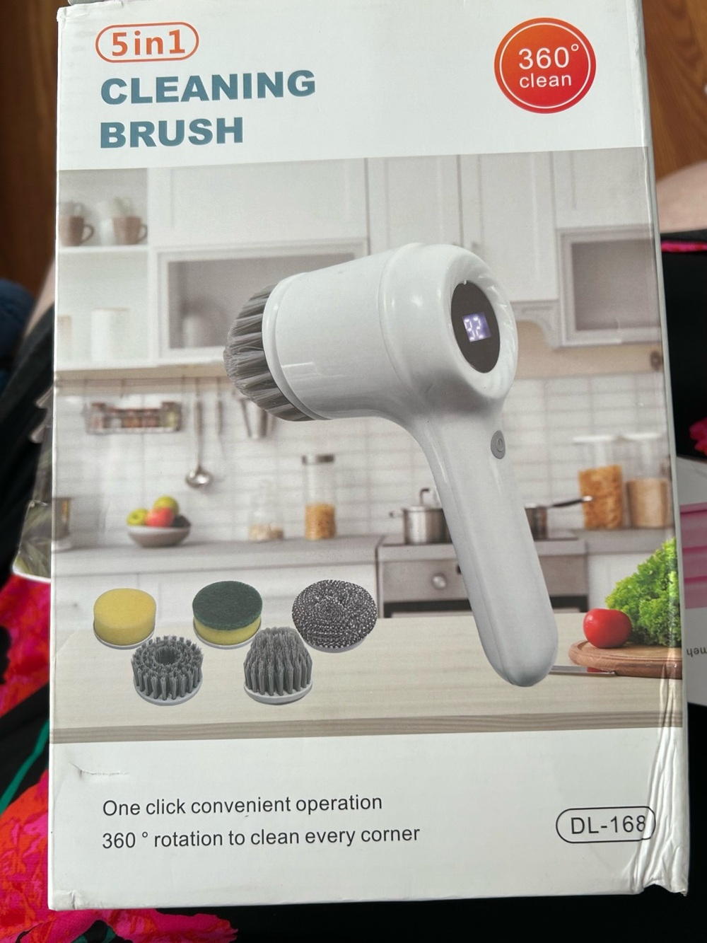 NEW 5-in-1 Cleaning Brush with Multiple Heads in purple